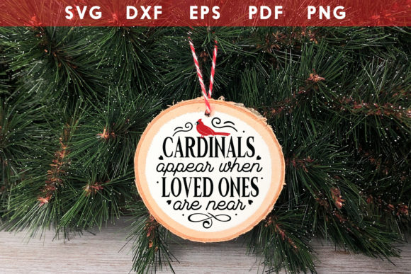 Christmas Cardinal Round Ornament SVG: Graphics for Crafts & Content