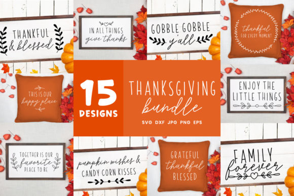 Fall Bundle Autumn Fall Quote Pillow: Graphics for Crafts & Content