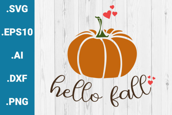 Hello Fall Pumpkin Sublimation Quote