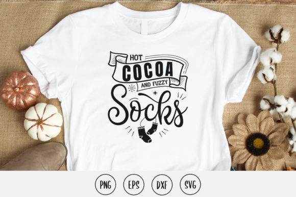 Hot Cocoa and Fuzzy Socks SVG Design: Graphics for Crafts & Cozy Branding