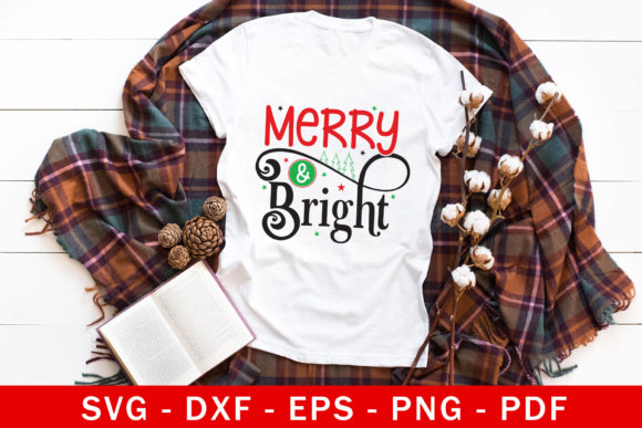 Merry Bright Christmas SVG Cut File: Graphics for Crafts