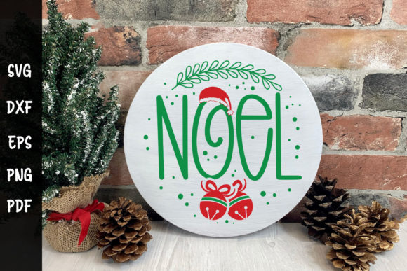 Noel SVG Christmas Round Sign SVG: Graphics for Crafts & Local Branding