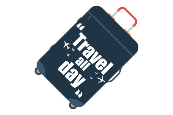 Travel All Day with Bag Quote Graphics